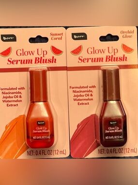 B pure Glow Up Serum Blush - Sunset Coral/ Orchid coral.